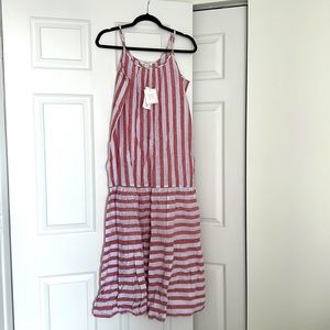 Women's Melanie Stripe Tank Coverup Midi Dress Medium